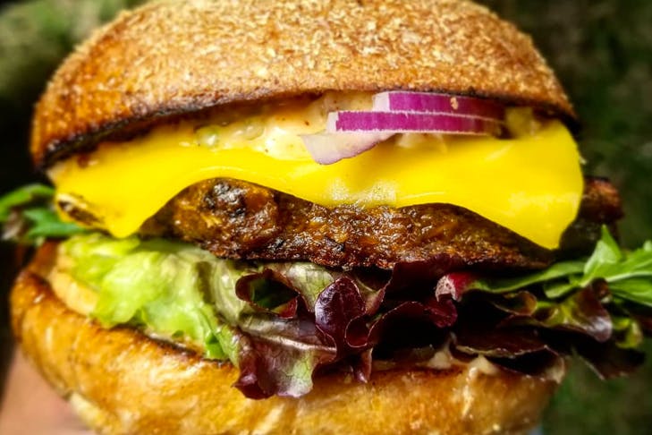 juicy vegan burger